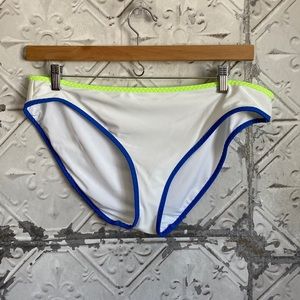 NWOT Aerie white with neon contrast bikini swim bottom